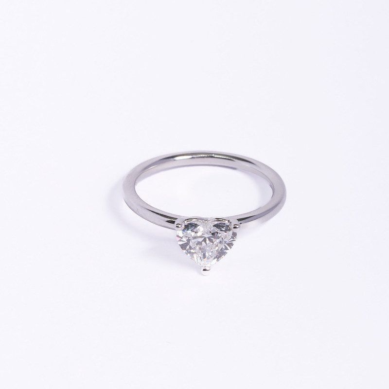 Heart Cut Solitaire Ring 1.09ct